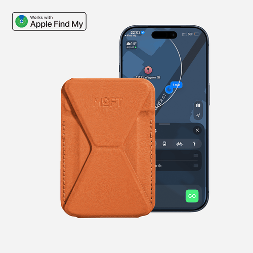 Snap-on Phone Stand & Wallet MOVAS™ - MagSafe Compatible For Phones MS007MP Find My-Enabled Terracotta 