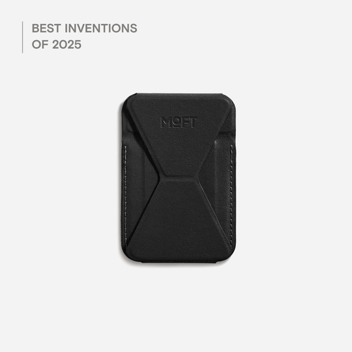 Snap-on Phone Stand & Wallet MOVAS™ - MagSafe Compatible For Phones MS007MP Jet Black 