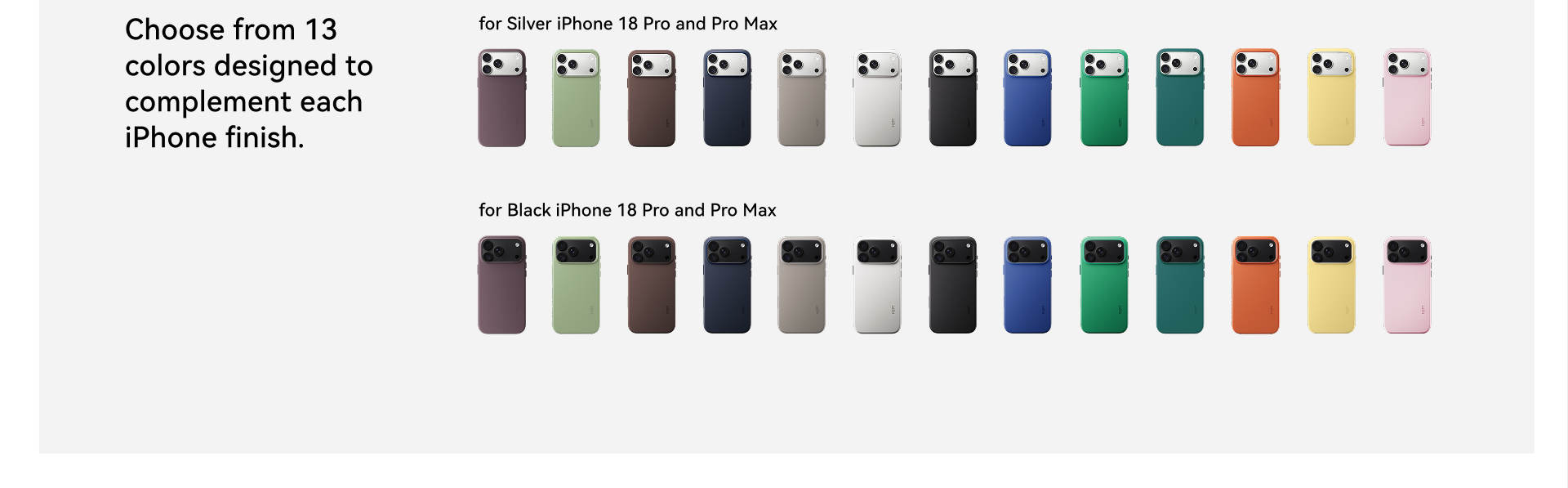 13 MOFT Snap Case MOVAS colours matched to Silver and Black iPhone 18 finishes